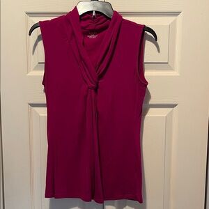 Grace Sleeveless Knot-Neck Camisole in Magenta